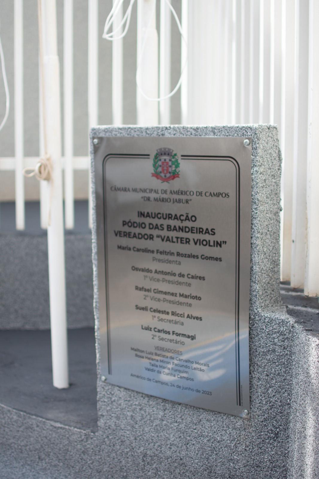 INAUGURAÇÃO DO PÓDIO DAS BANDEIRAS, VEREADOR "VALTER VIOLIN"