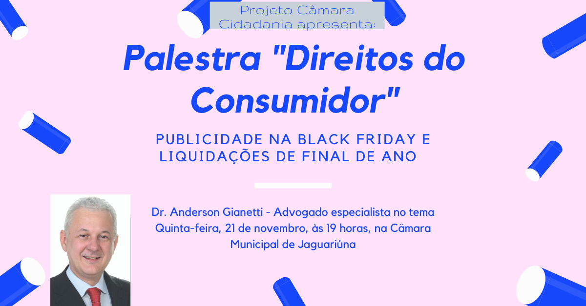 Palestra "Direitos do Consumidor" será nesta quinta-feira (21)