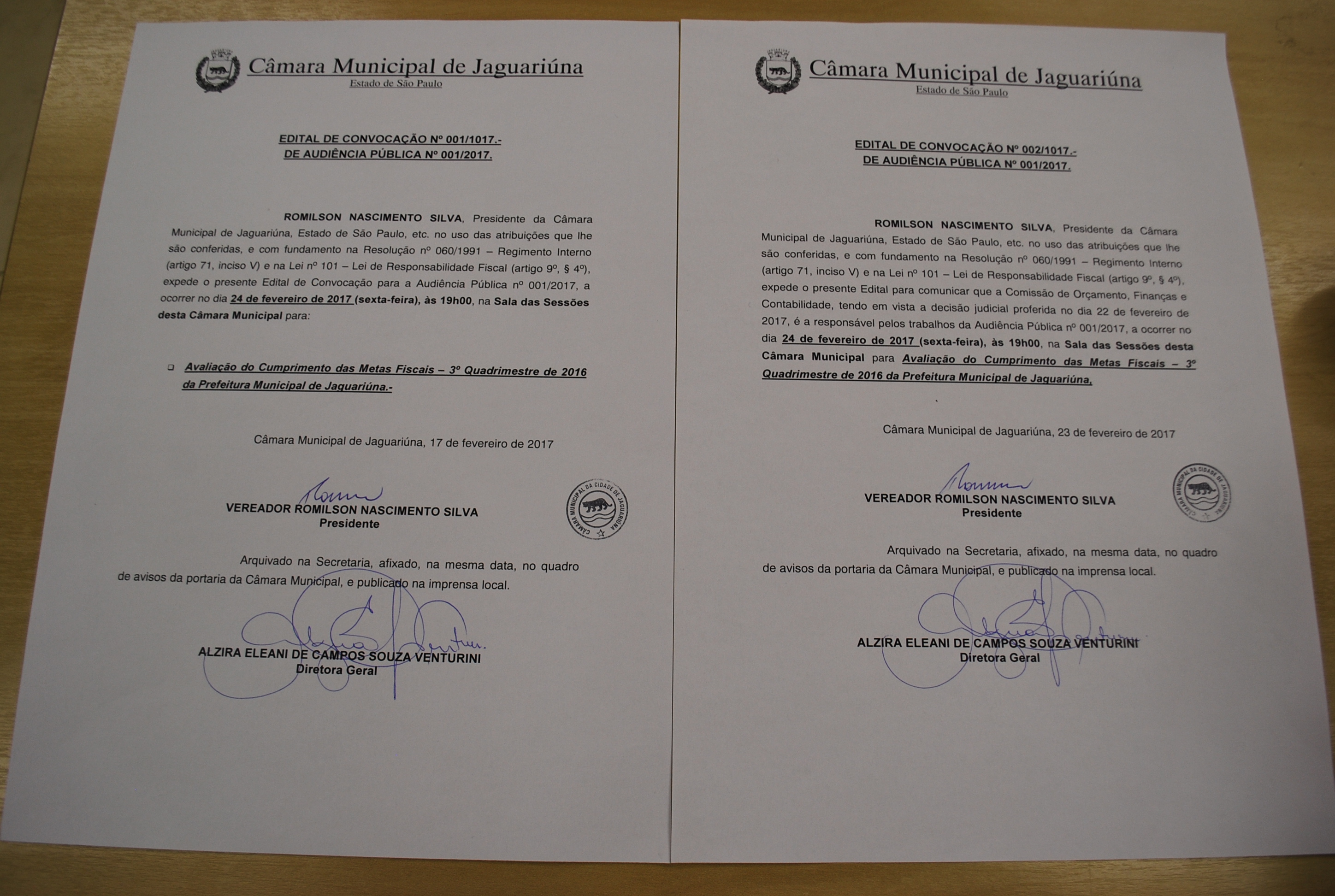 Audiência pública das Metas Fiscais acontece nesta sexta feira (24)