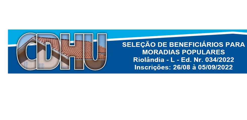 Edital Inscrição - CDHU