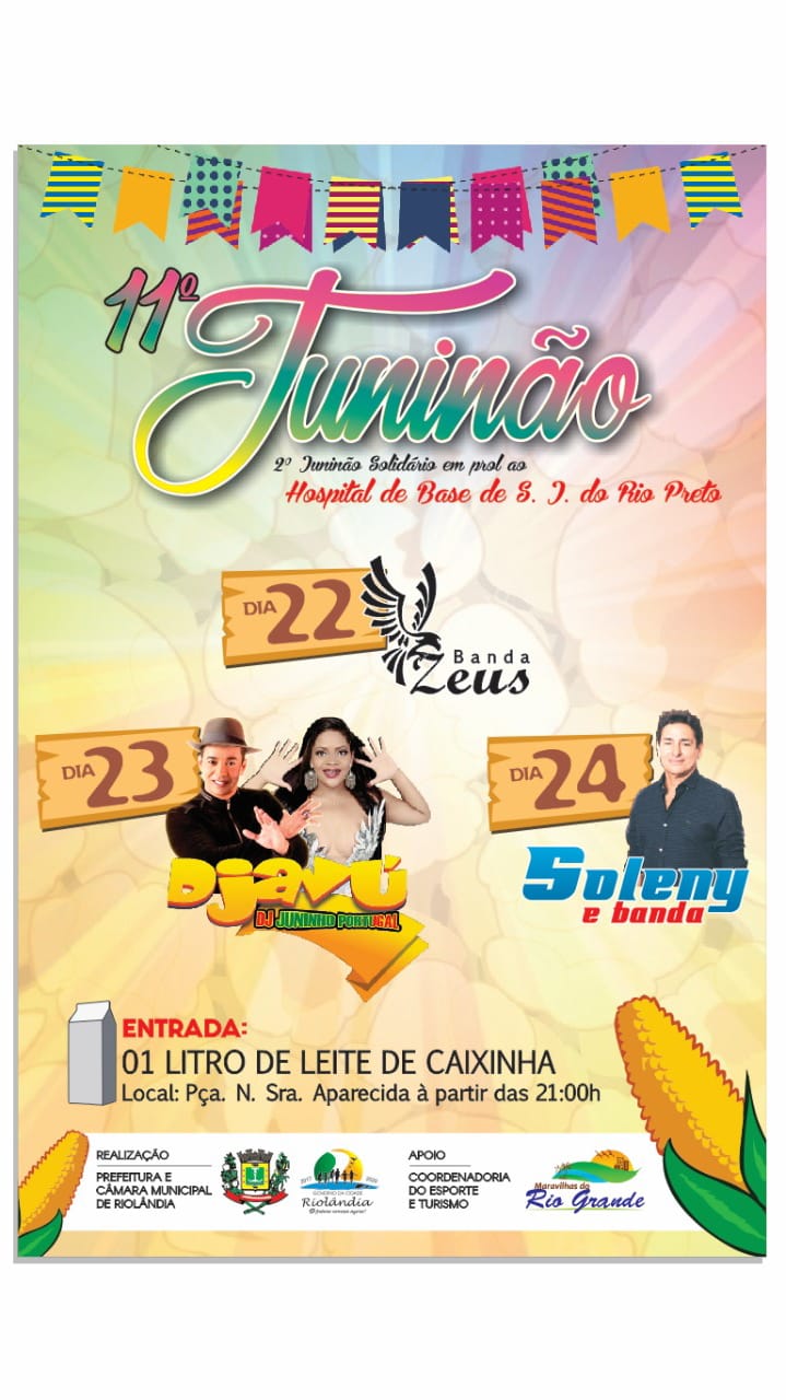CONFIRA O CARTAZ DO JUNINÃO 2018 DE RIOLÂNDIA