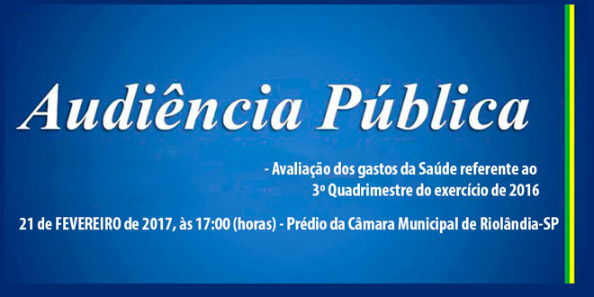 Convite Audiência Pública - Gastos Saúde